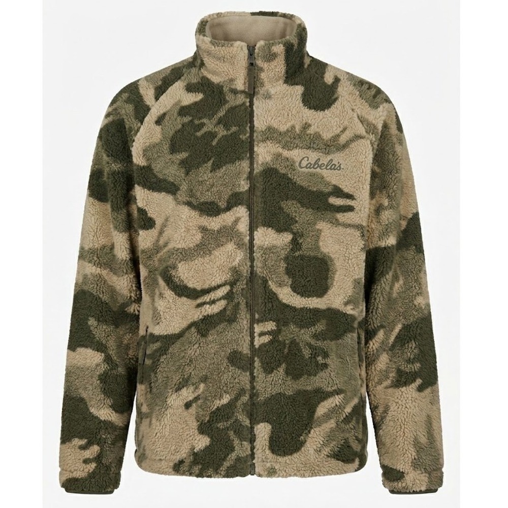 Cabelas 4Most Windshear Camo Fleece Jacket Mens XL Full Zip Green Camouflage